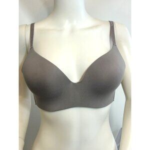 Nautica Intimates Bra 36C Grey Padded Wirefree Adjustable Logo Smooth Classic